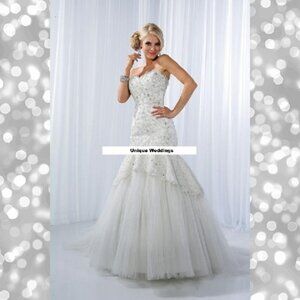 NWT Impression Bridal Beaded Mermaid Wedding Gown 12593